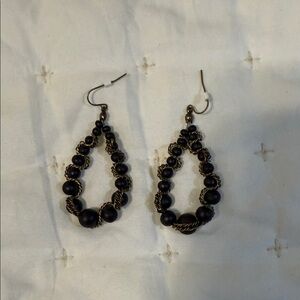 Elegant Black Beaded Earrings